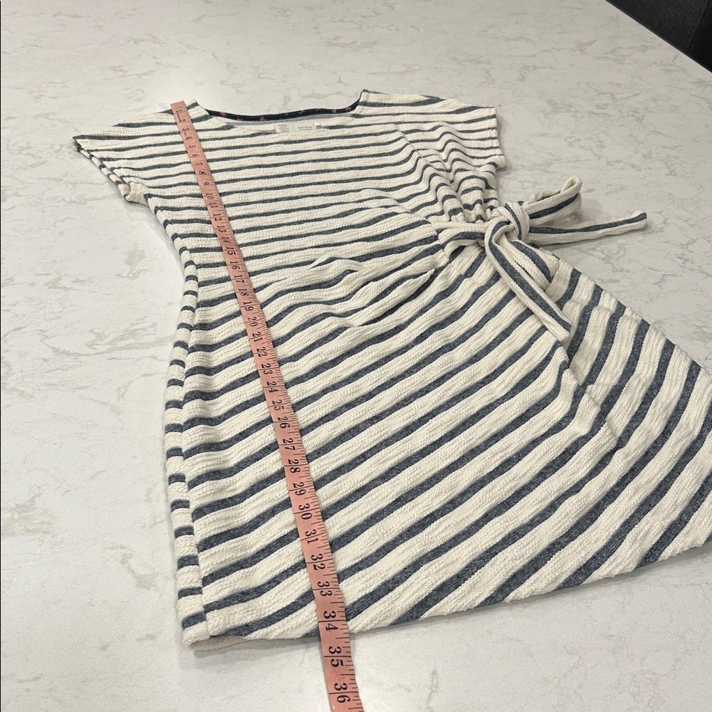 Anthropologie Saturday Sunday Striped Yael Side Tie Dress Shift Terrycloth - Picture 9 of 14